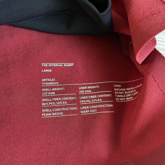 Ten Thousand Shorts Mens Large Red Interval Shorts Workout Active Run - Picture 3 of 5